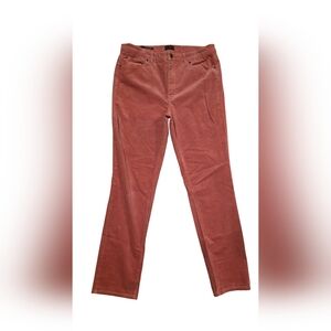 Talbots Womens Salmon Pink Straight Leg Corduroy Trousers Size 10